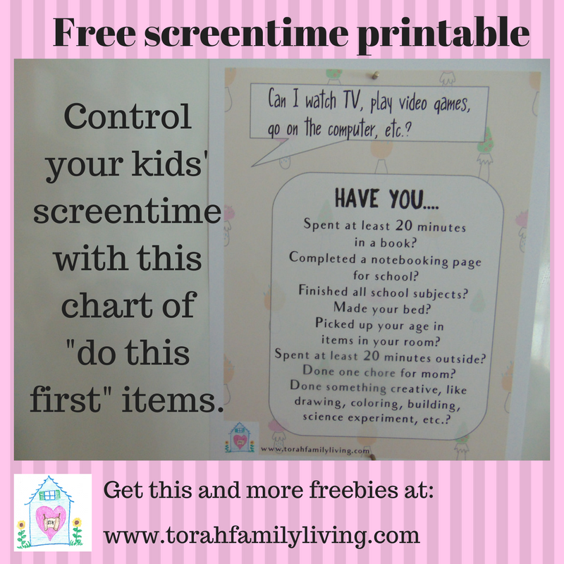 Free screentime printable