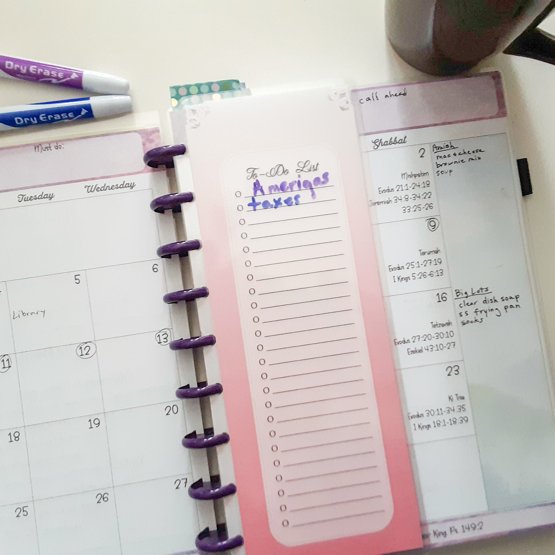Planner bookmarks, to-do and shopping list – Torah Family Living
