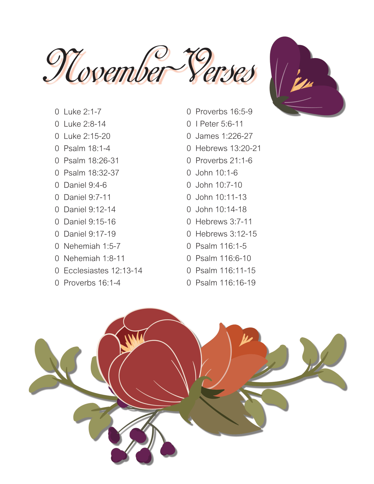 November 23 Scripture Scripture printable for November, free printable - Torah Family Living