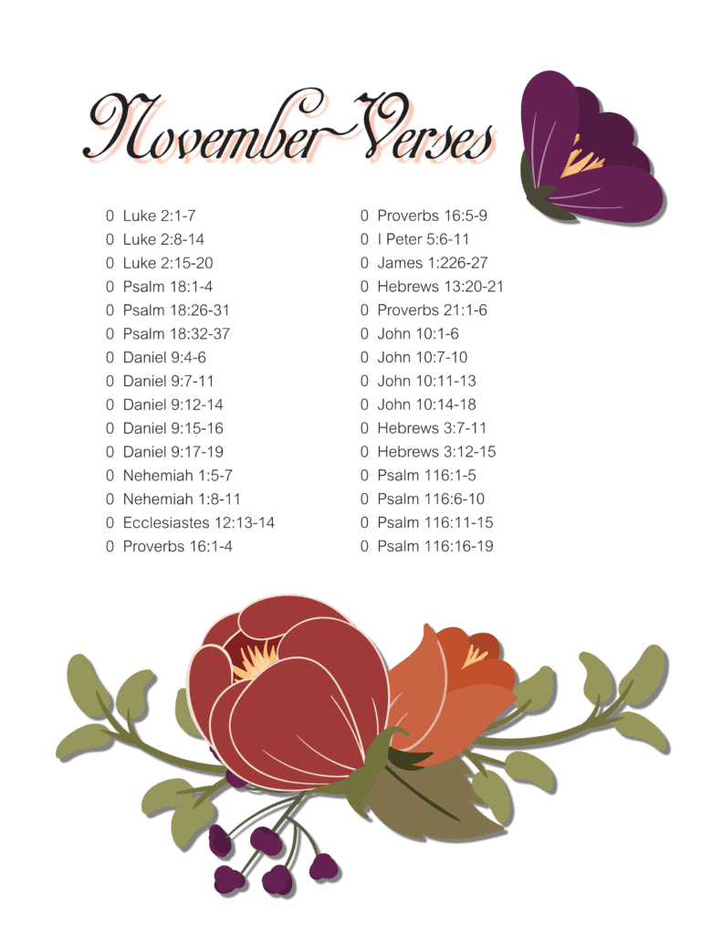 Scripture verse monthly printable