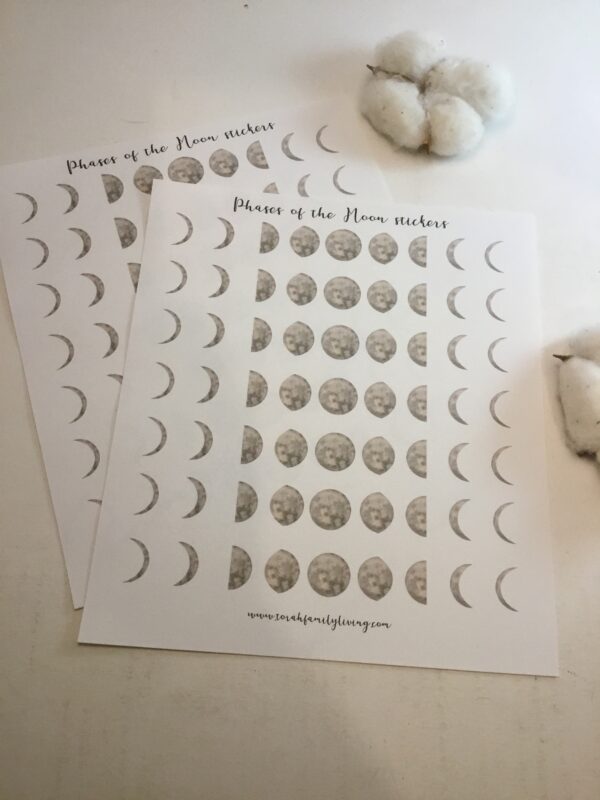 Phases of the moon stickers