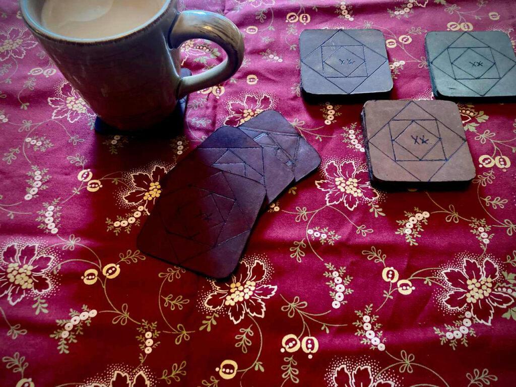 Leather coasters (set of 4)