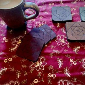 Leather coasters (set of 4)