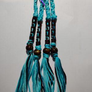 Aqua/brown cotton tzitzit set