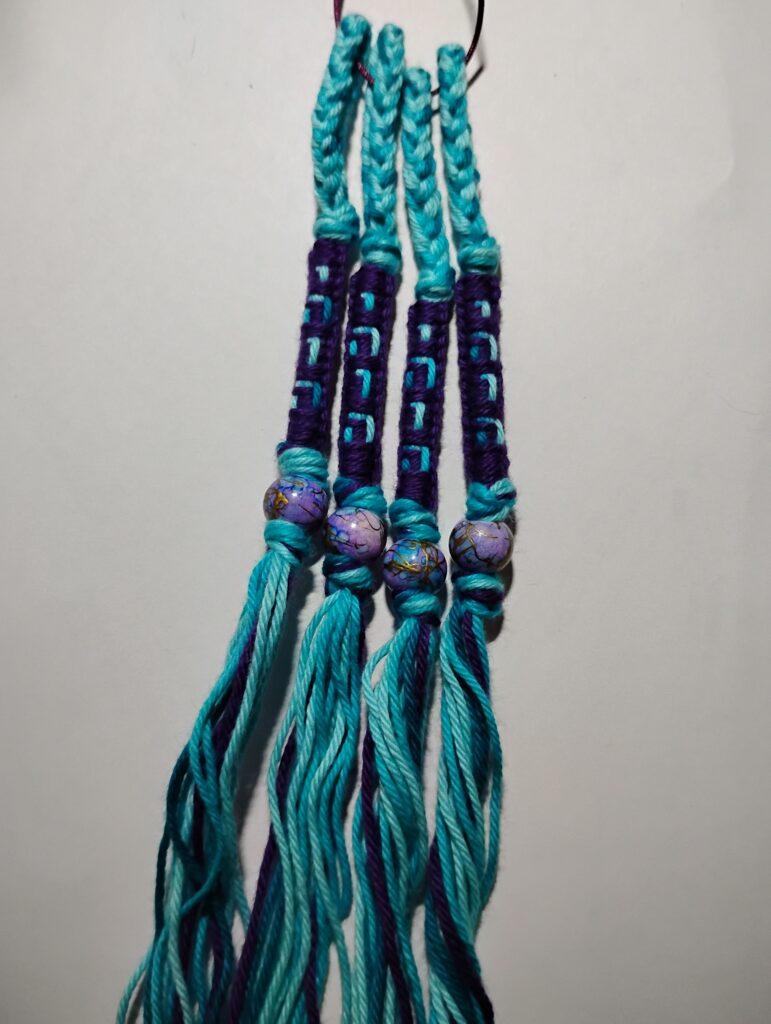 Aqua/purple cotton tzitzit set