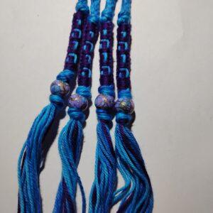Turquoise mix/dark purple cotton tzitzit set