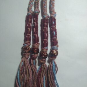 Tan mix/dark red cotton tzitzit set