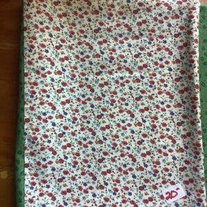 Handmade Bible cover ivory, red floral, green
